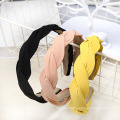 Bandeau Opaska Korean Style Simple Solid Color Fabric Headband Fashion Cross-Woven Twist Hairband Women Girl Hair Accessories